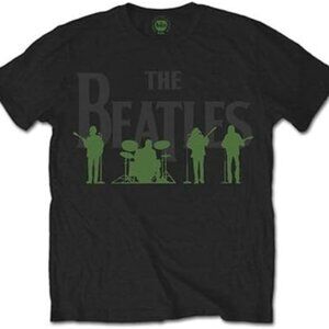 The Beatles Saville Row Line Up Green Silhouette T Shirt Black- Unisex - Size M